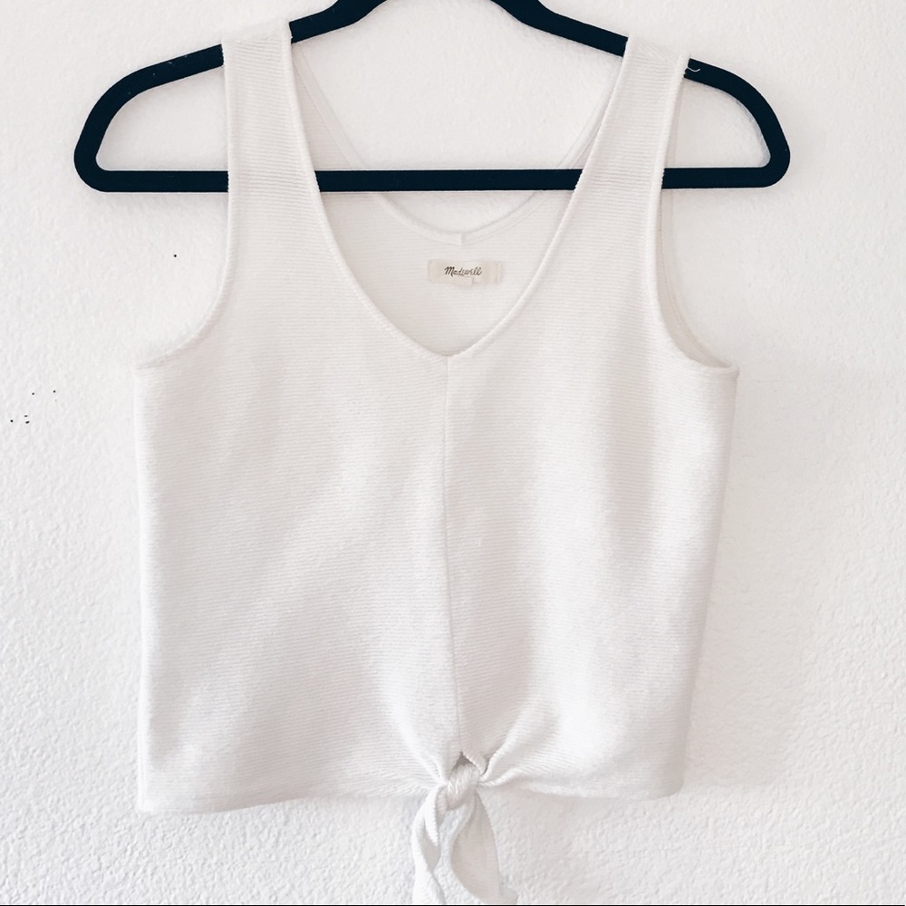 Madewell tie front white tank